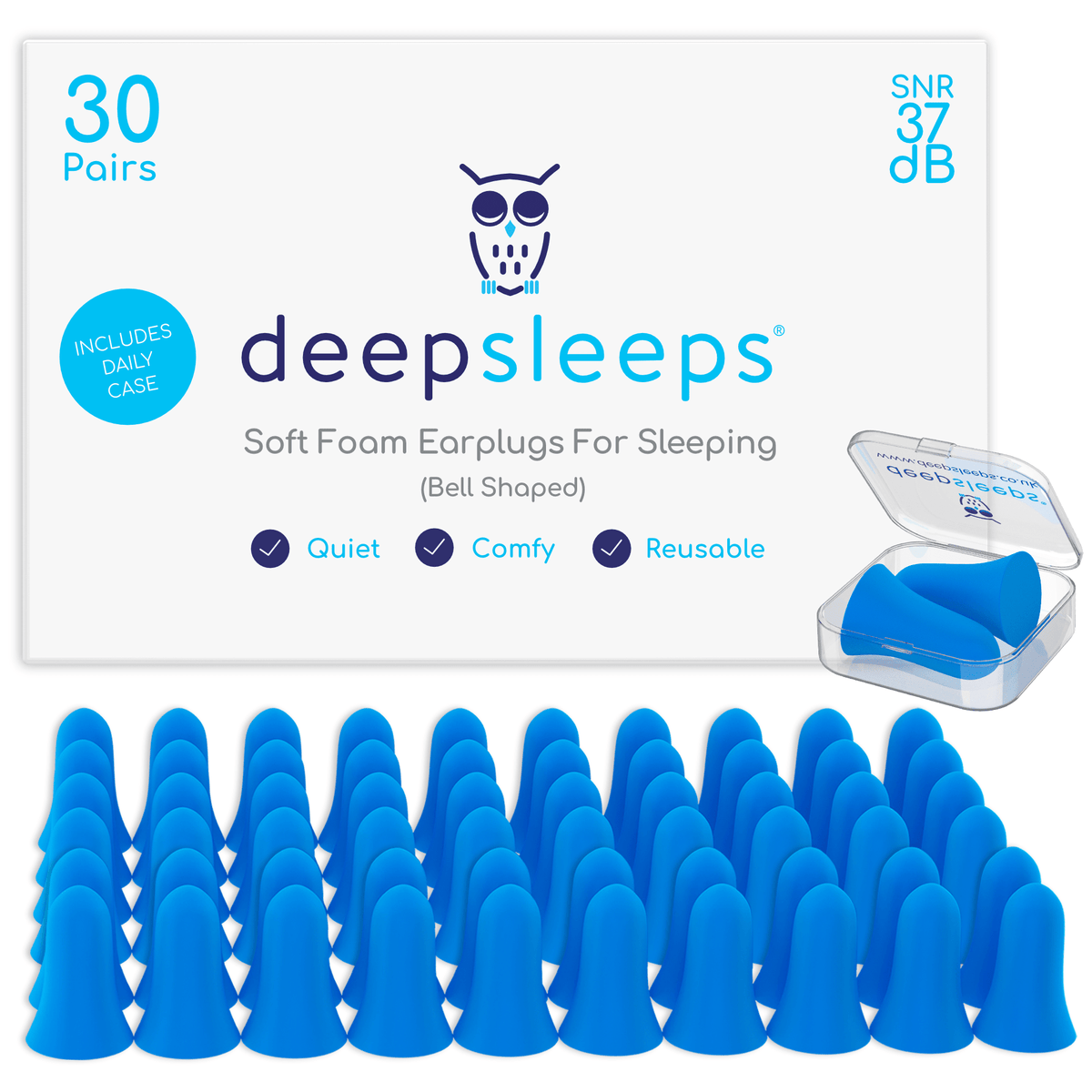 High-Performance Foam Earplugs - 30 Pairs - Deep Sleeps