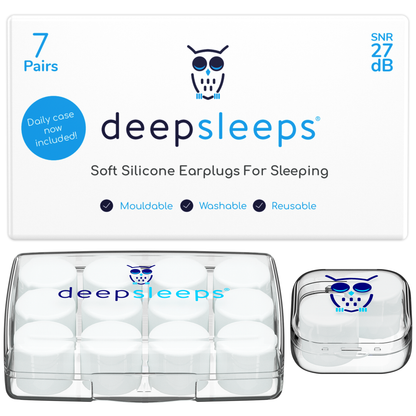 Deep Sleeps Soft Silicone Earplugs for Sleeping 7 Pairs - Deep Sleeps