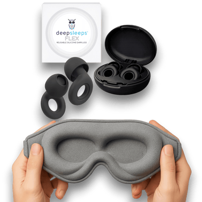 Flex Reusable Earplugs for Sleeping - Black - Deep Sleeps