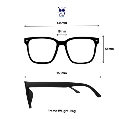 Deep Sleeps Blue Light Blocking Glasses (Oversized Frame - Matte Black) Blue light blocking glasses Deep Sleeps 